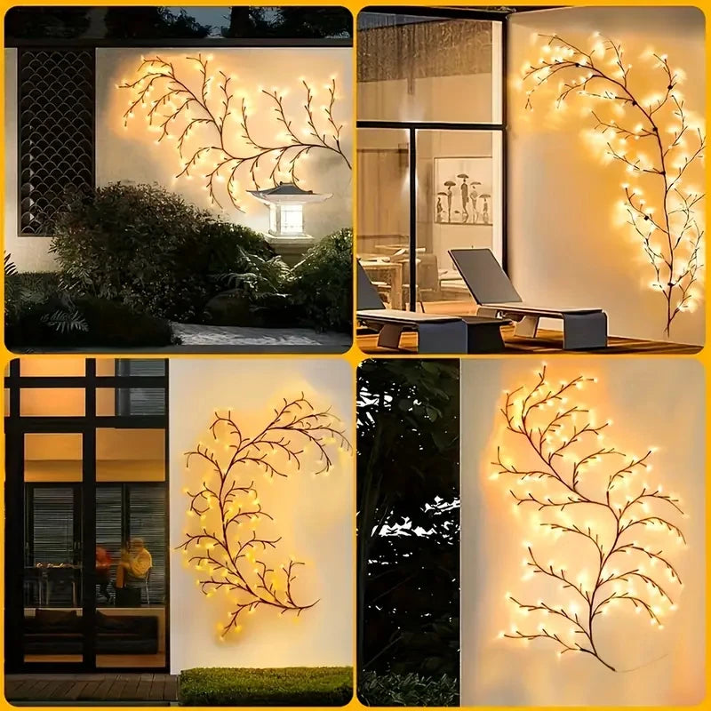 A-Convey Solar Willow Vine Light 72LED 8 Modes Outdoor Gardens