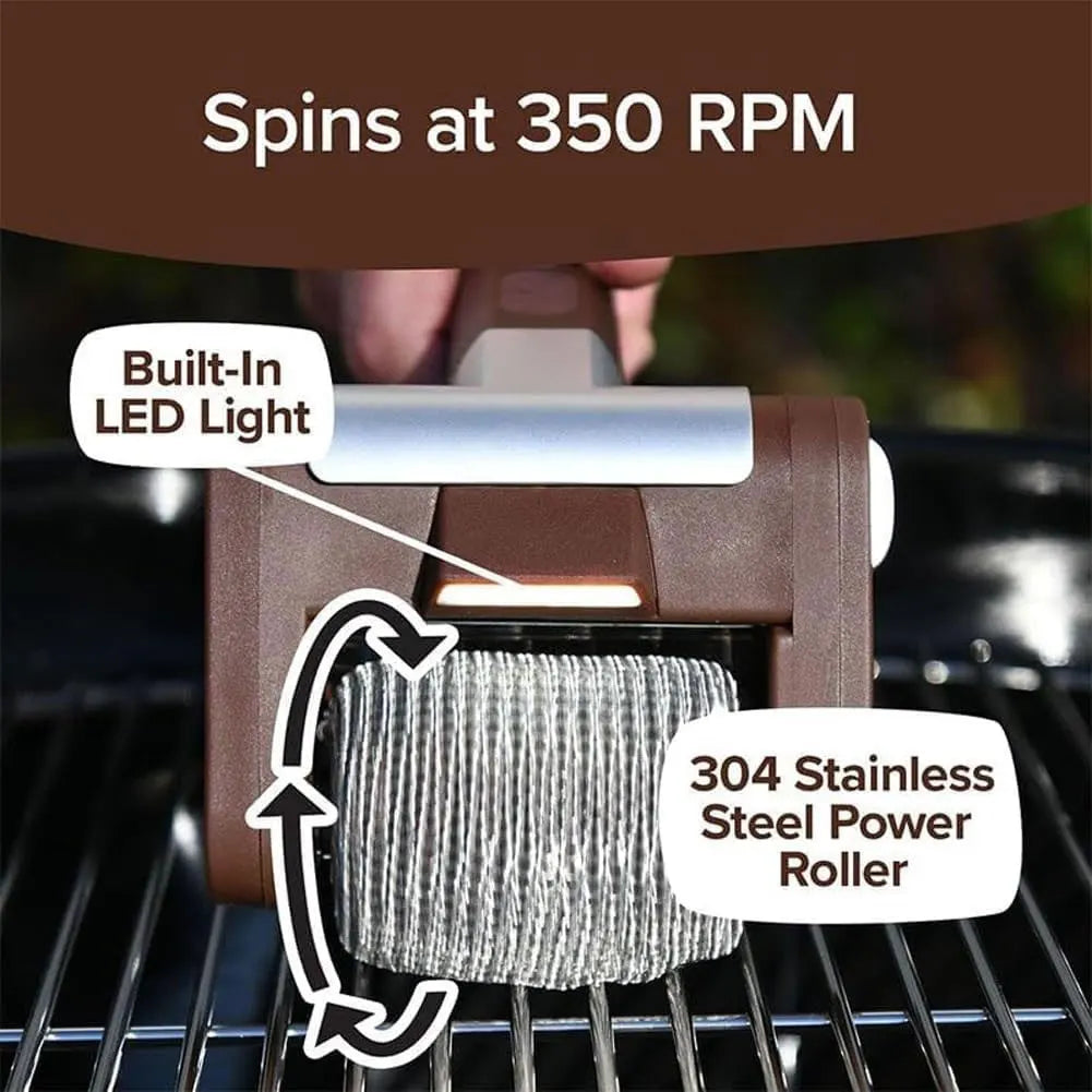 Alloet Wireless Electric Grill Cleaner With Replaceable Brush Heads