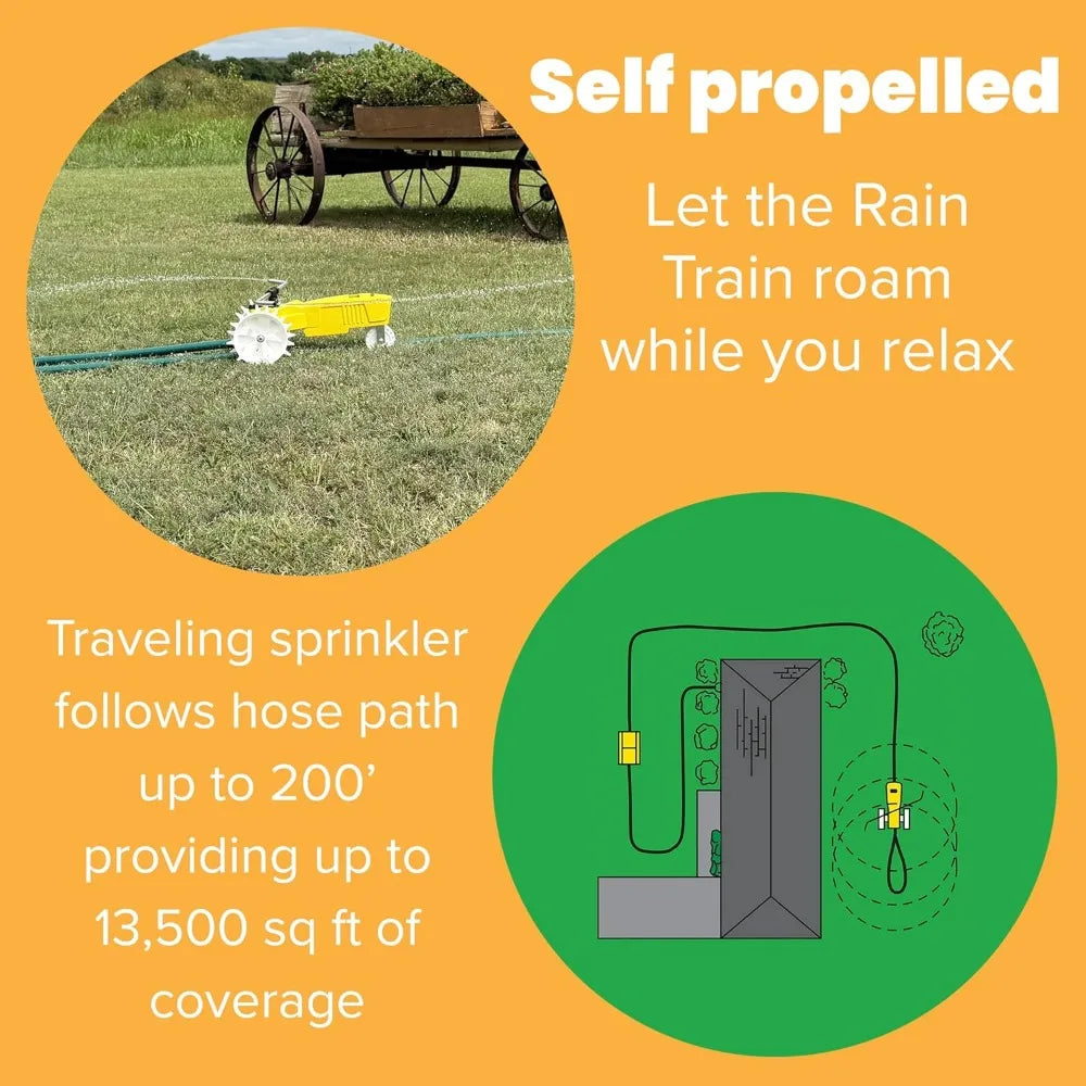 Nelson Rain Train Outdoor Lawn Sprinkler With Auto Shut Off