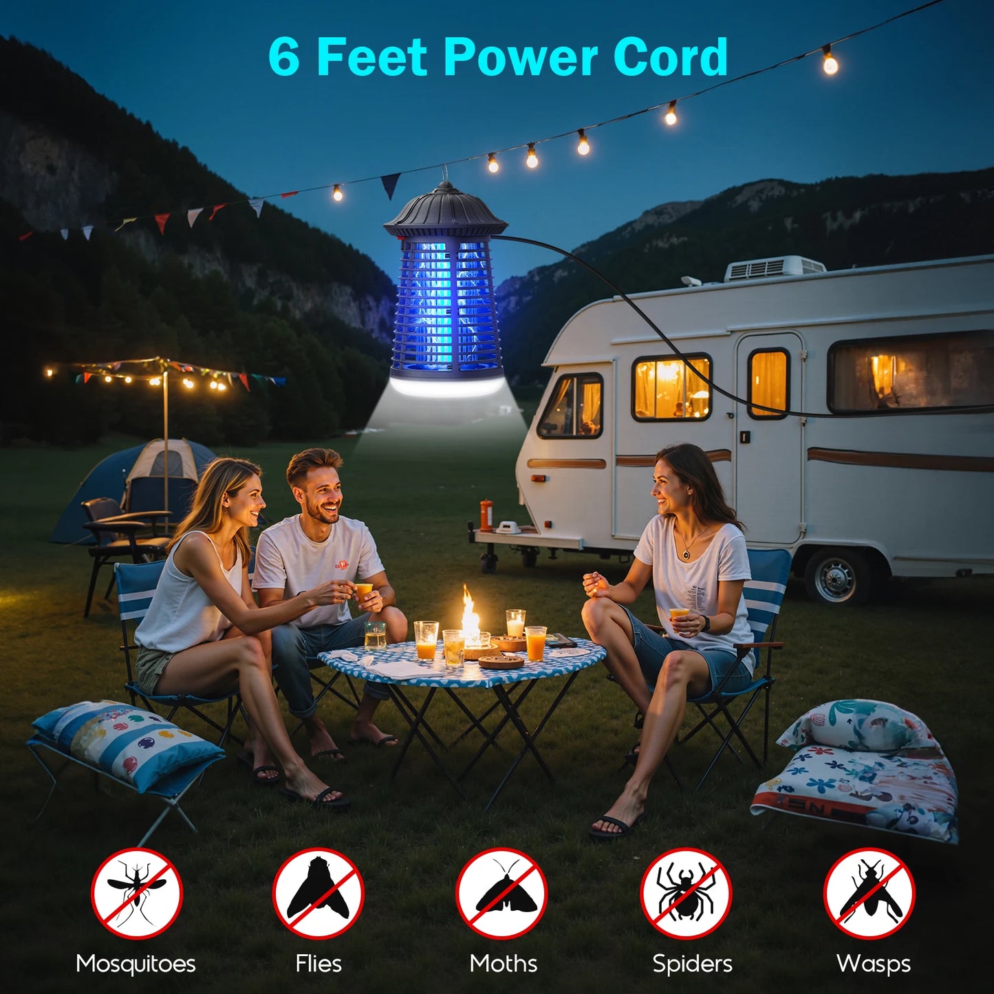 Electric Bug Zapper Dual UV LED Indoor Outdoor Mosquito Killer