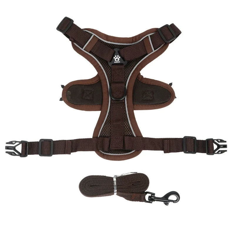 No Pull Dog Harness And Leash Set Reflective Adjustable