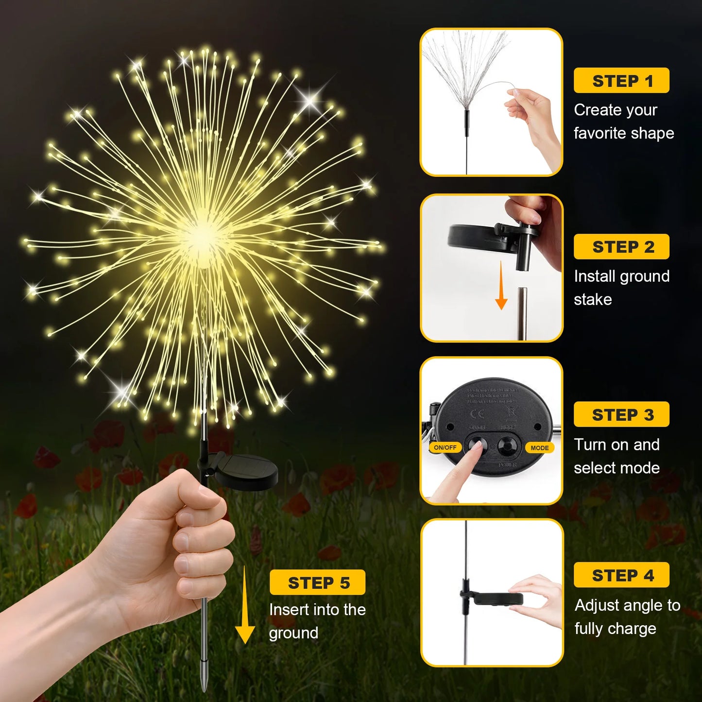 120LED Solar Firework Light For Garden Outdoor Decor