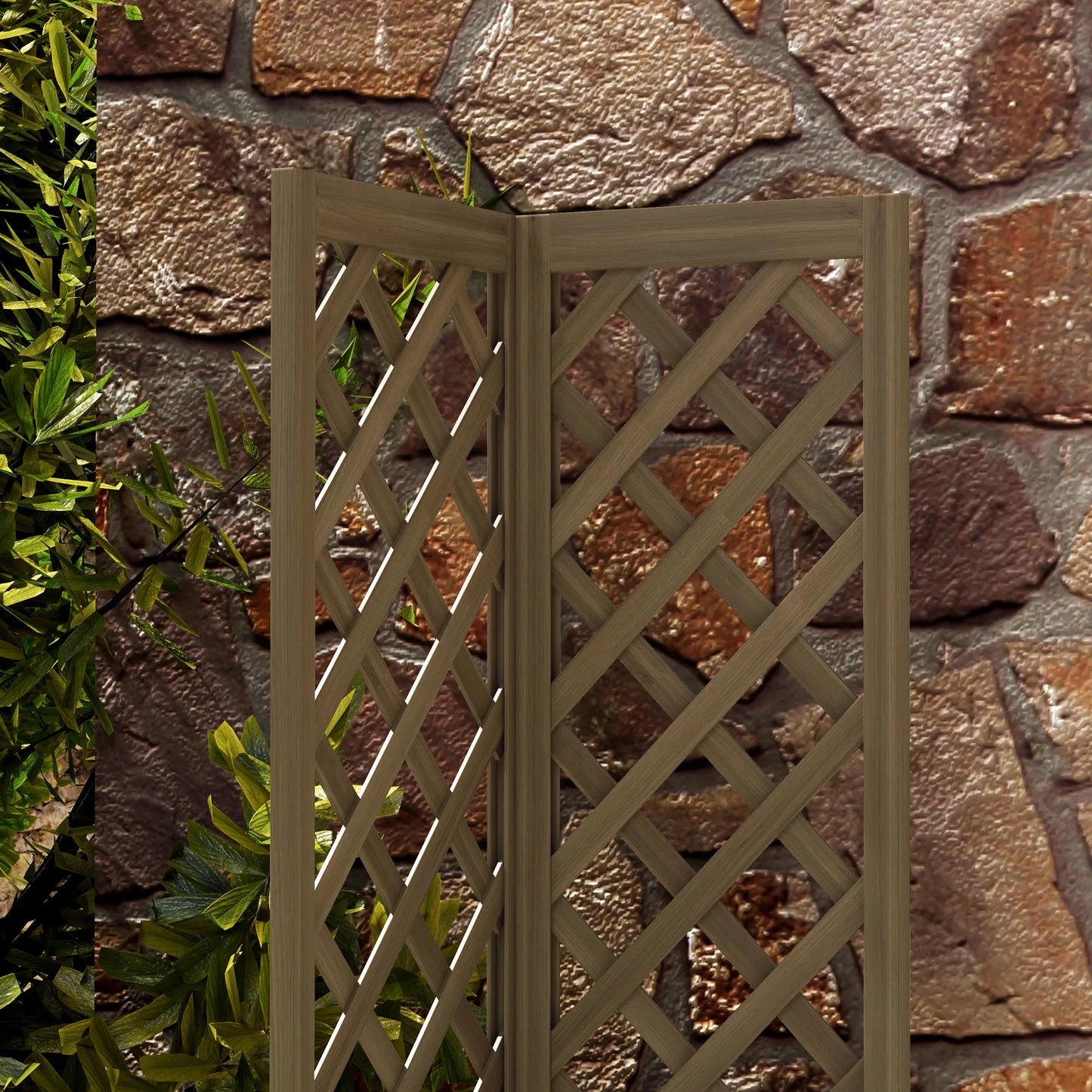 Outsunny Wooden Raised Garden Bed With Trellis For Vines
