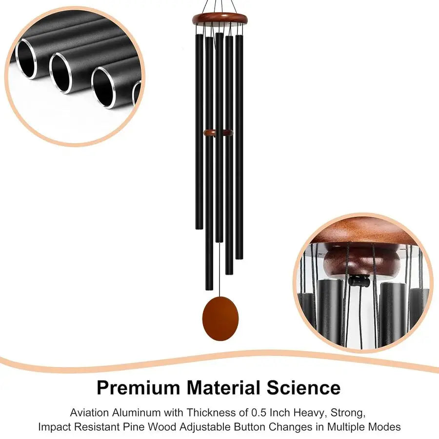 Deep Tone Outdoor Wind Chimes With Five Heavy Duty Tubes