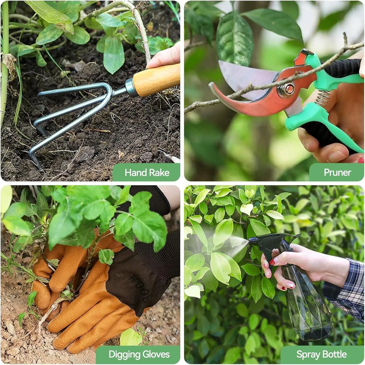 9-Piece Heavy Duty Gardening Tools Set With Rust-Proof Organizer Bag