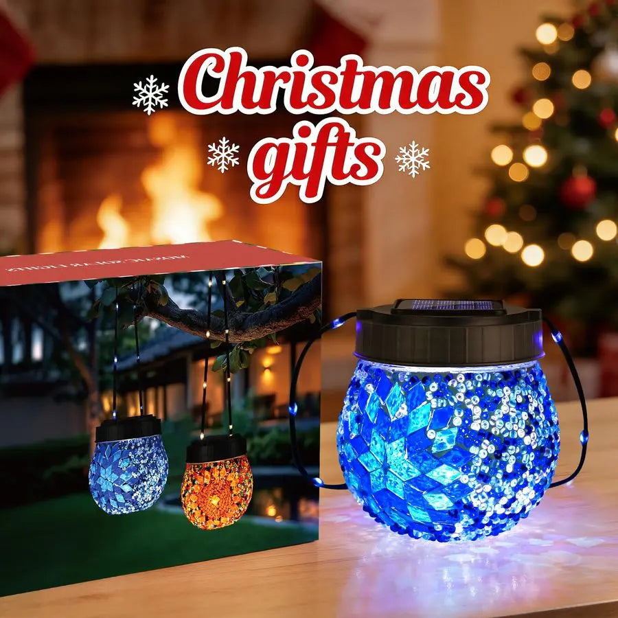 Solar Outdoor Lanterns Glass Globe 6 Pack Waterproof
