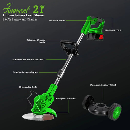 Cordless Lawn Trimmer Weed Wacker With Three Blade Types