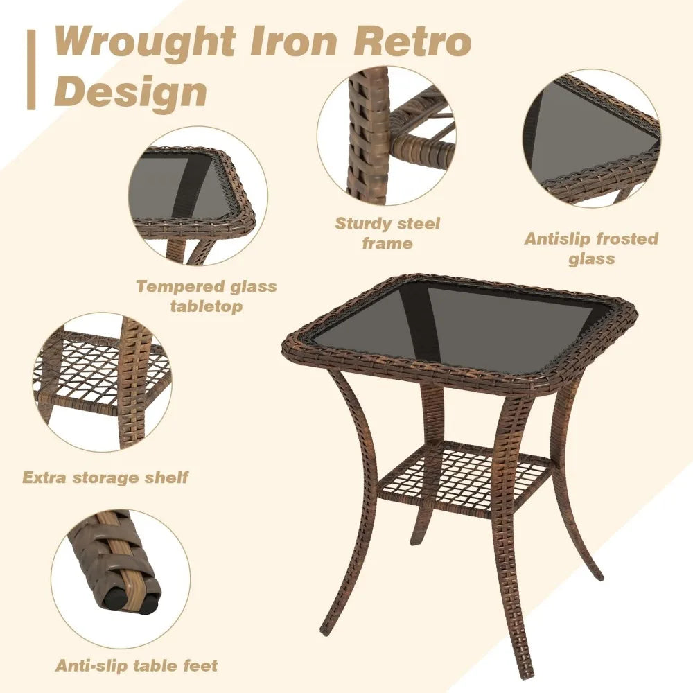 Patio Furniture Set With Swivel Rocker Chairs And Cushions