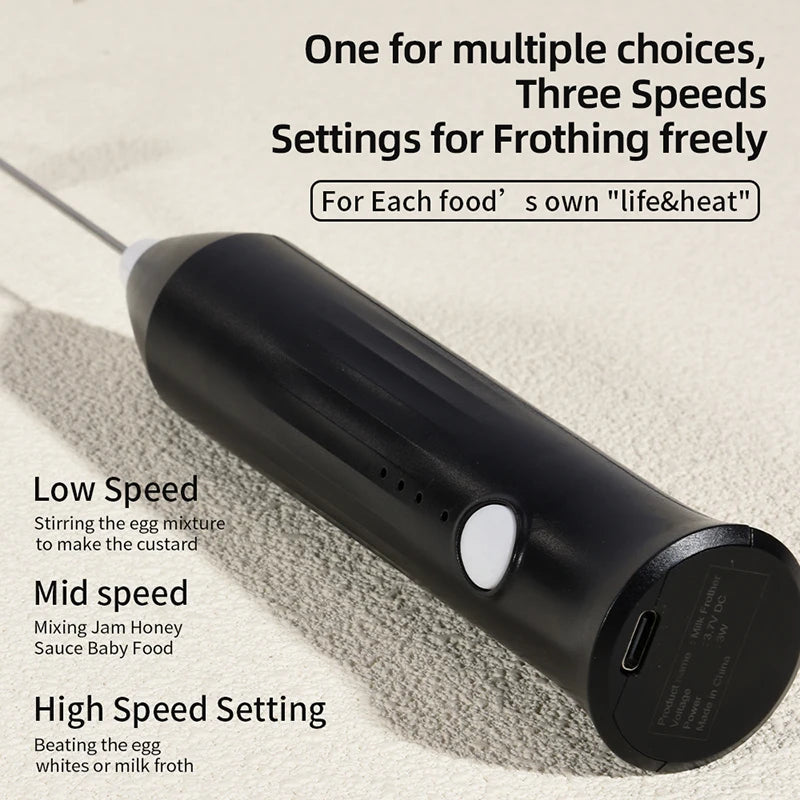 Electric Coffee Milk Foaming Frother Handheld Mixer