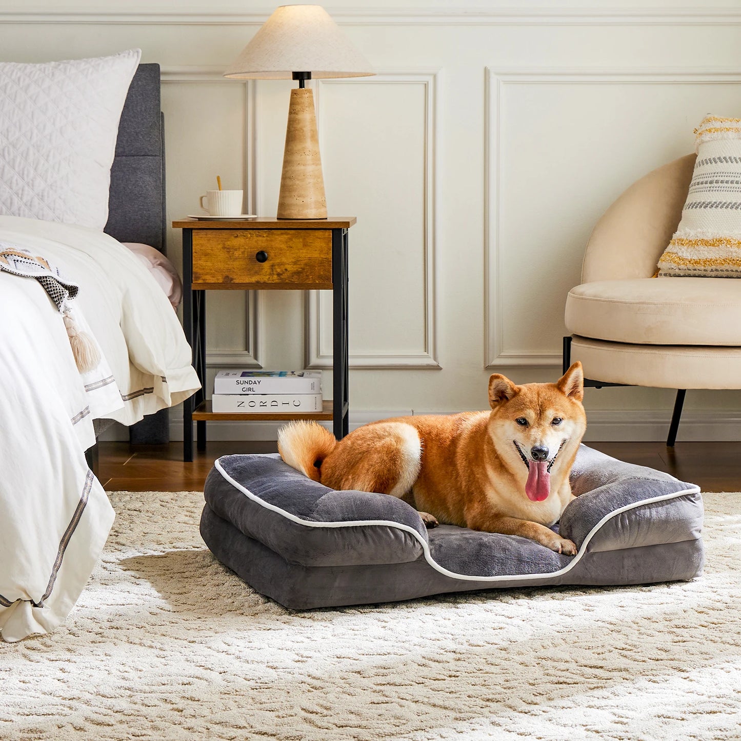 JHK Orthopedic Memory Foam Dog Bed With Washable Cover
