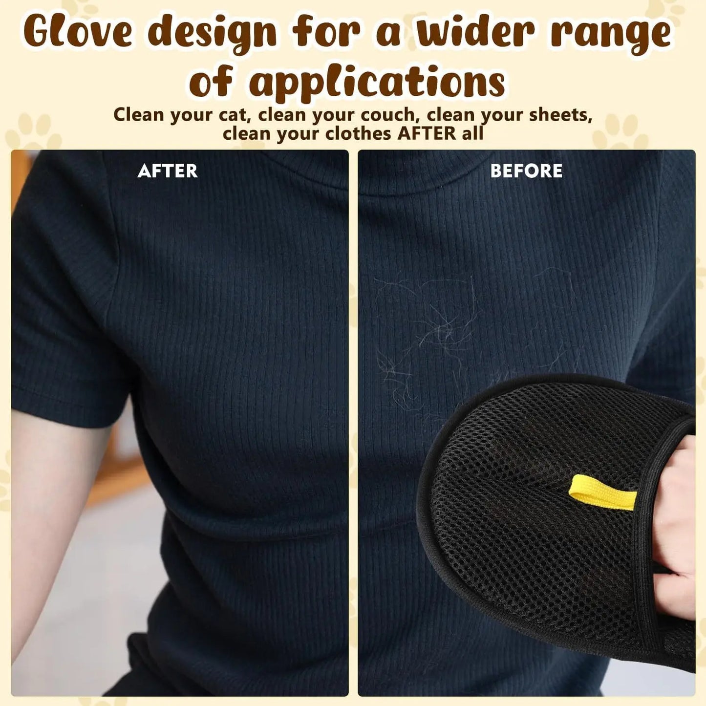 Pet Hair Remover Gloves Double Sided Fur Glove For Cats Dogs