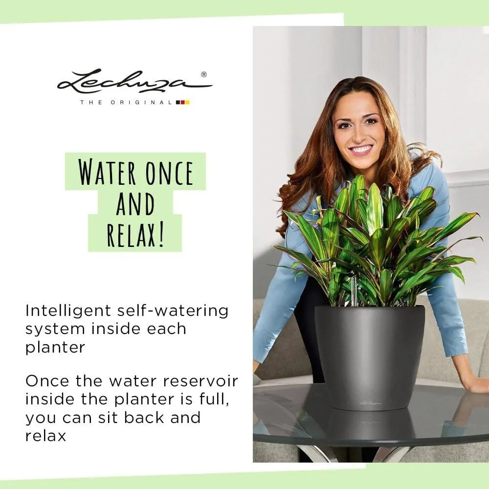 Self-Watering Plant Pot With Drainage Hole Indoor Outdoor Planter