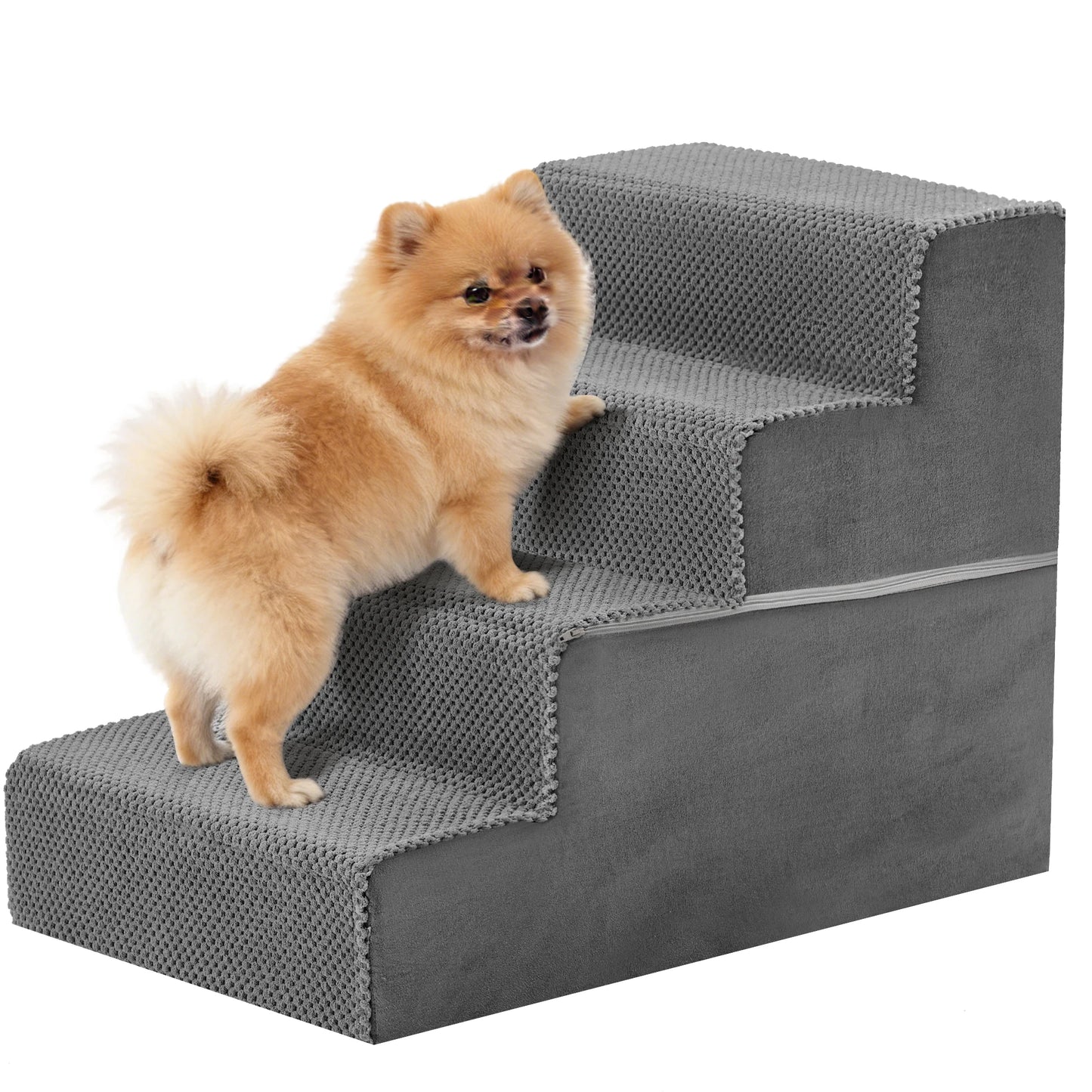 JHK 3-5 Step Right Angled Foam Dog Stairs Ramp NonSlip
