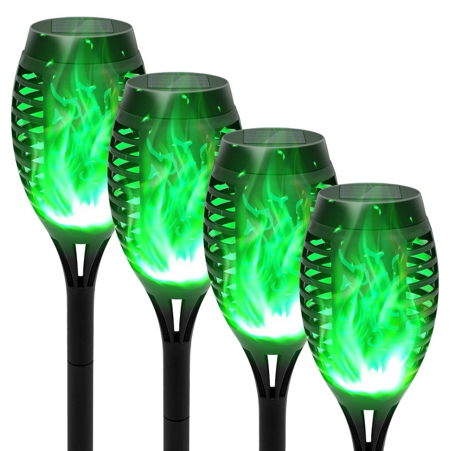 Green Solar Flickering Flame Light Outdoor Waterproof LED Garden Torch