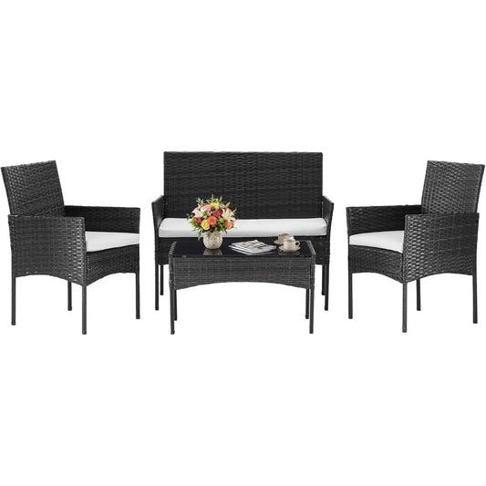 All-Weather Outdoor Wicker Patio Furniture Set With Removable Cushions
