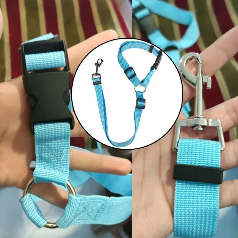 Pet Car Seat Belt and Leash Nylon Adjustable Harness