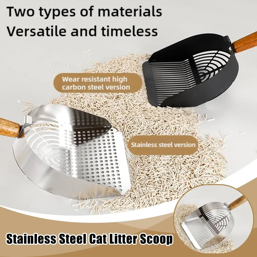 Steel Cat Litter Scoop With Long Handle For Easy Cleaning