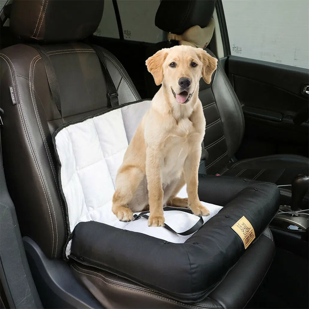 BINGOPAW Waterproof Dog Car Seat Bed With Removable Pad Cover And Safety Belt