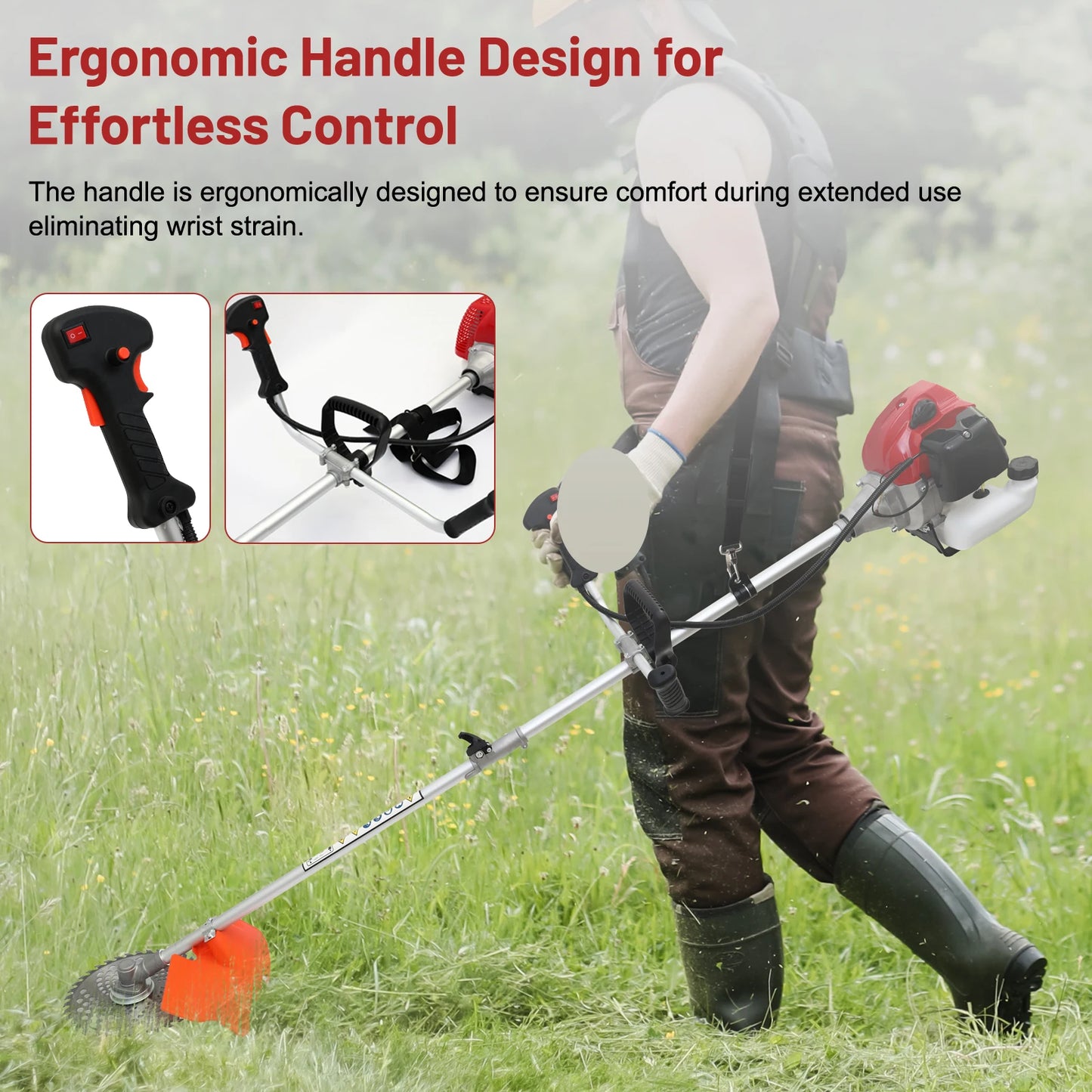 Gas Powered 4-In-1 Weed Wacker With Four Heads All-In-One Tool