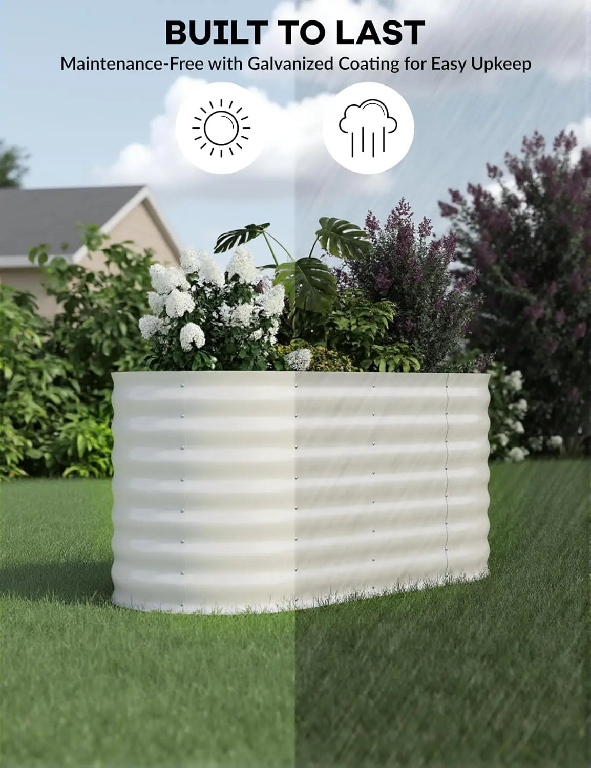 TWISTER.CK Galvanized Raised Garden Bed Kit For Vegetables Open Bottom