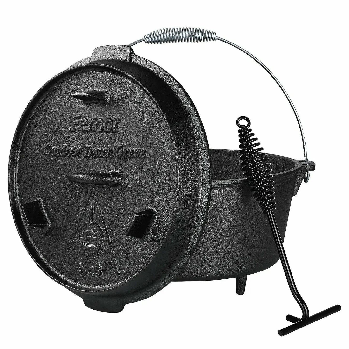Cast Iron Dutch Oven Camping Pot Outdoor Multi-Function Cookware