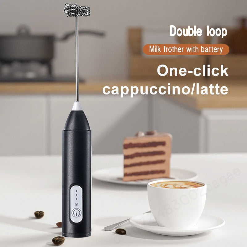 Electric Coffee Milk Foaming Frother Handheld Mixer