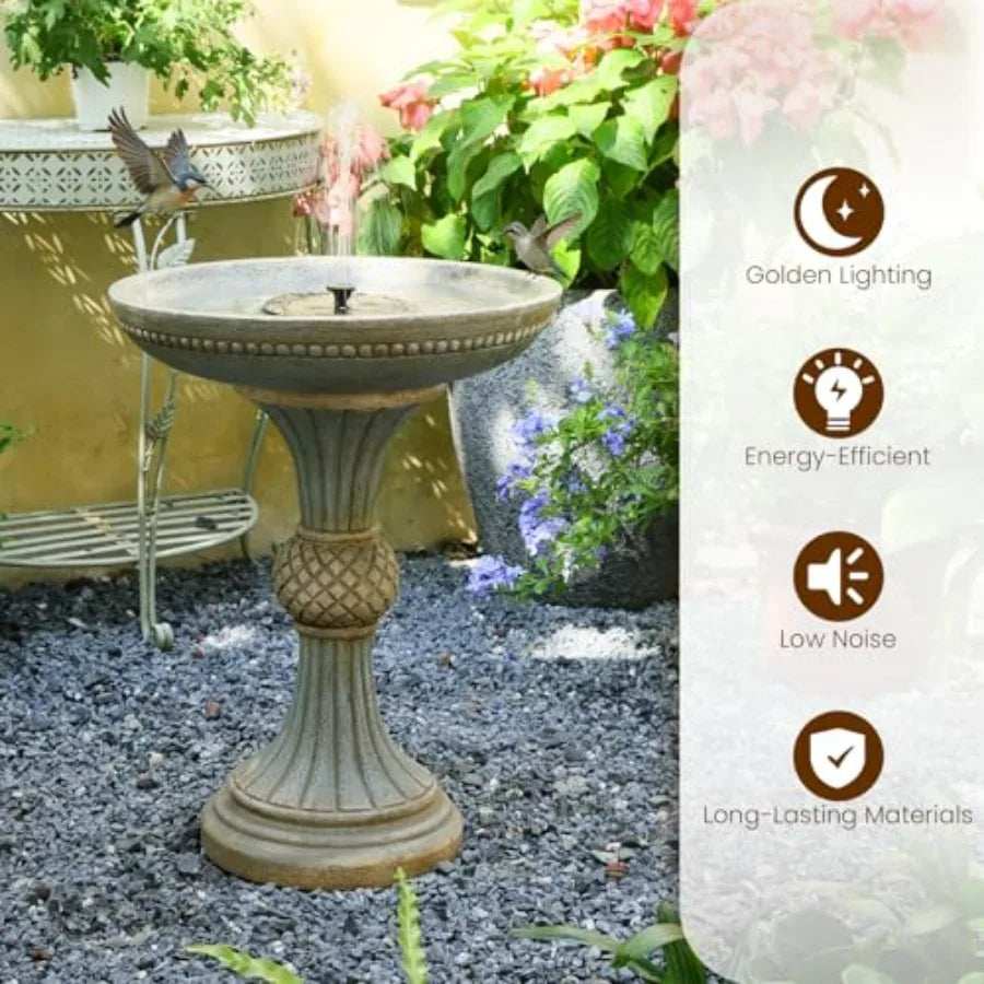 Outdoor Water Fountain With LED Lights Italian Resin Garden Fountain