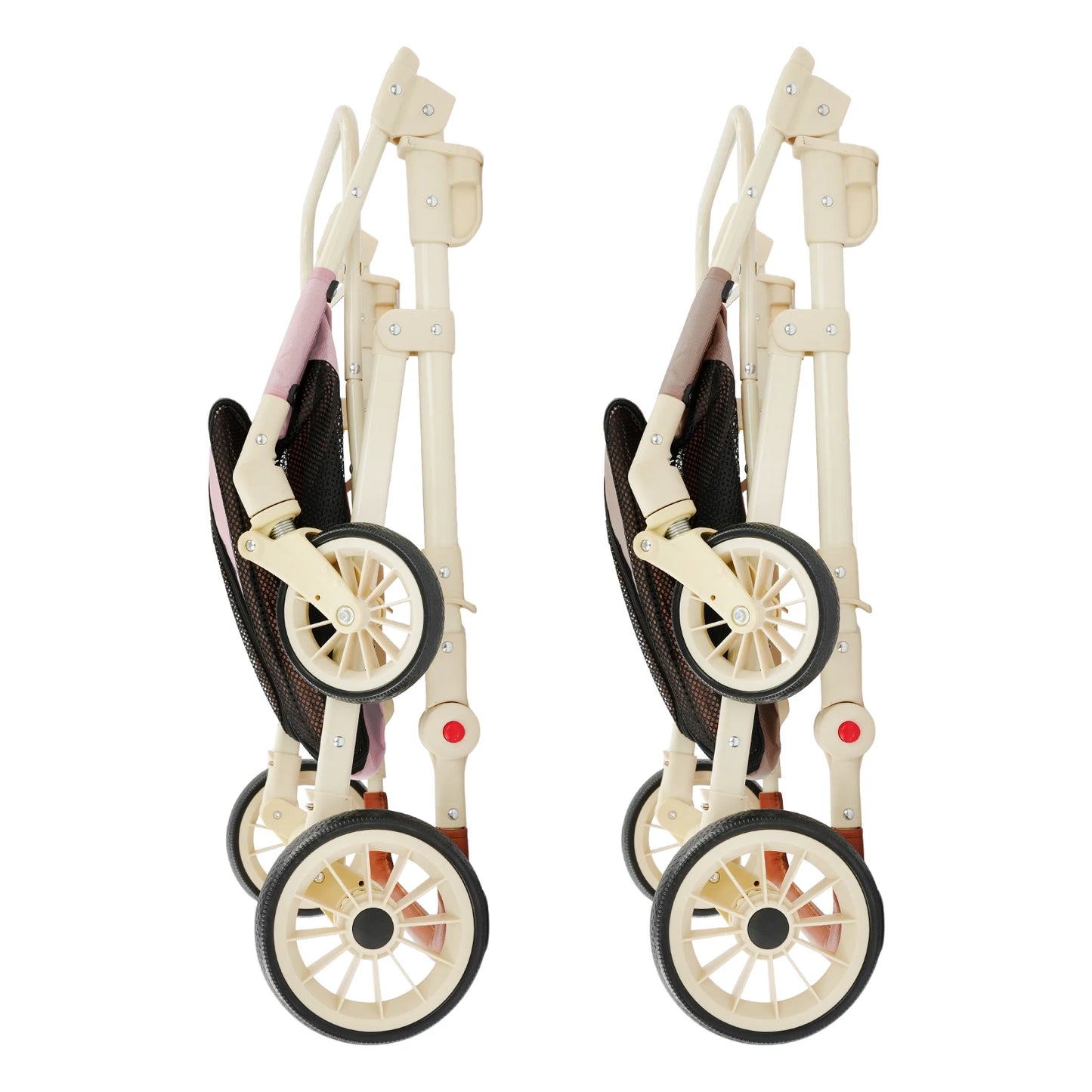 Foldable Double-Tier Pet Stroller With Removable Carrier