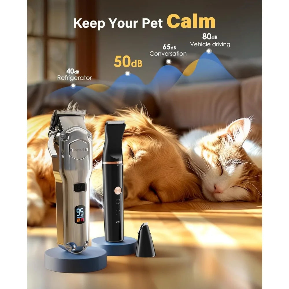 XMSJ Dog Grooming Kit Heavy Hair Low Noise Cordless Clippers