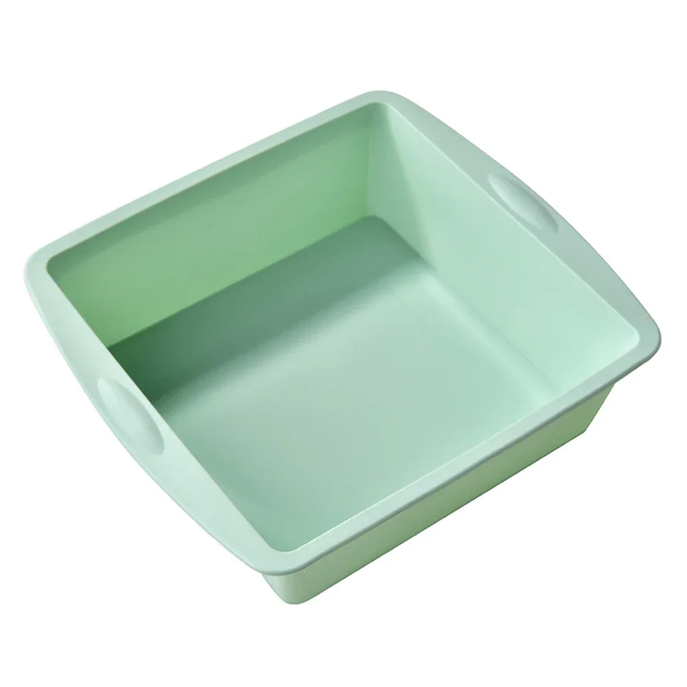 Silicone Square Cake Plate Nonstick With Anti Slip Handle