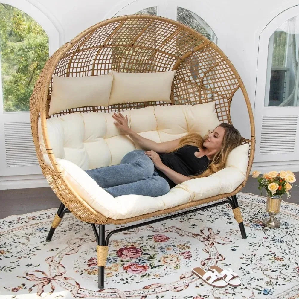 Double Egg Lounge Chair For Indoor Outdoor Patios And Decks