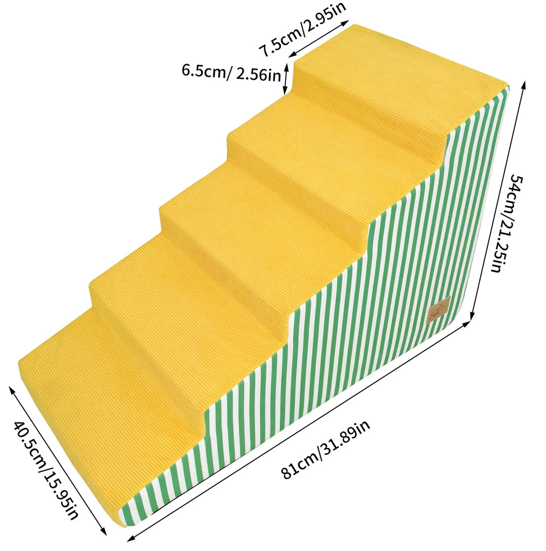 Pet Stairs For Dogs With Non Slip Foam Ramp For Easy Access
