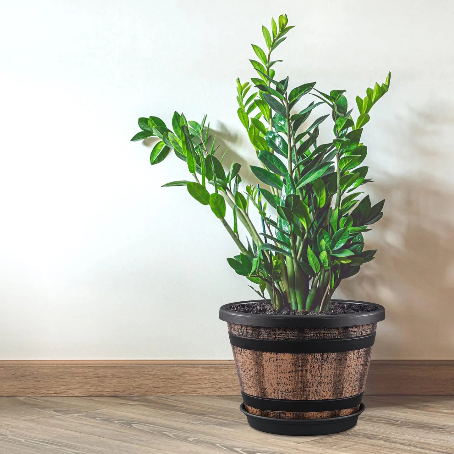 Whiskey Barrel Planter Pots Set of 4 Indoor Outdoor Use