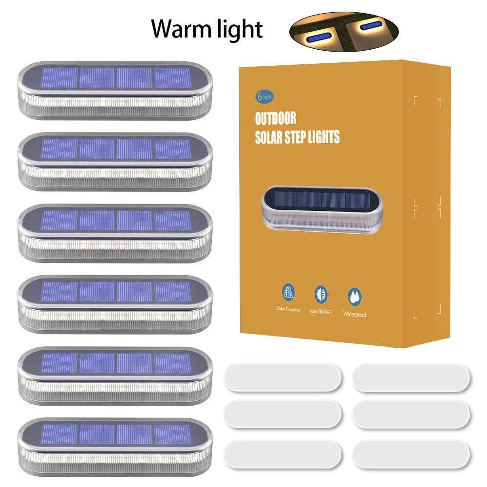 Solar Deck Lights IP68 Waterproof Auto On Off 4 Pack Anti Pressure Garden Path