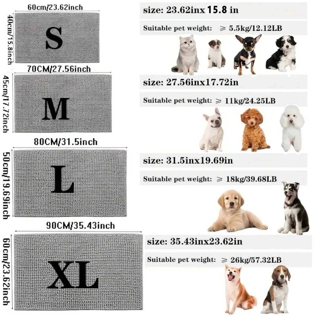 Dog Door Mat Mud Catcher Absorbent Non Slip Indoor Rug