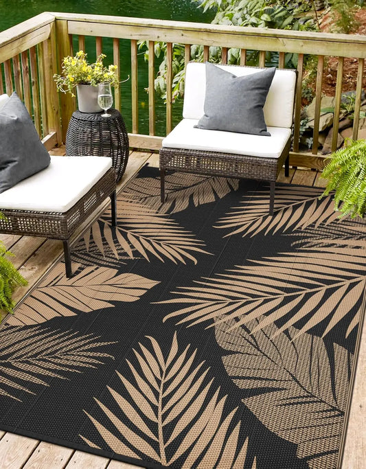 Outdoor Waterproof Rug For Patio And RV Reversible Indoor Outdoor Mat