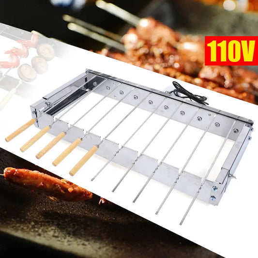 Bymaocar Automatic Kebab Rotating Rotisserie Grill Skewers Set