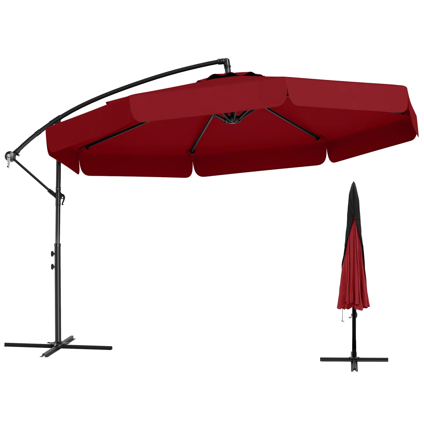 LIFEZEAL Offset Hanging Cantilever Patio Umbrella With Cover