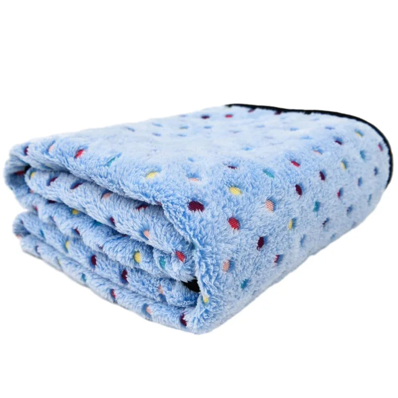 Soft Fluffy Pet Blanket Dot Pattern For Cats And Dogs