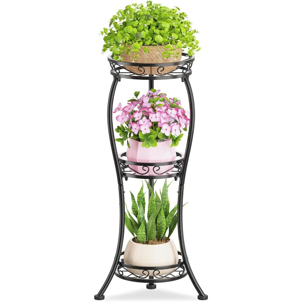 NBVCX 3 Tier Tall Metal Plant Stand Indoor Outdoor Rustproof