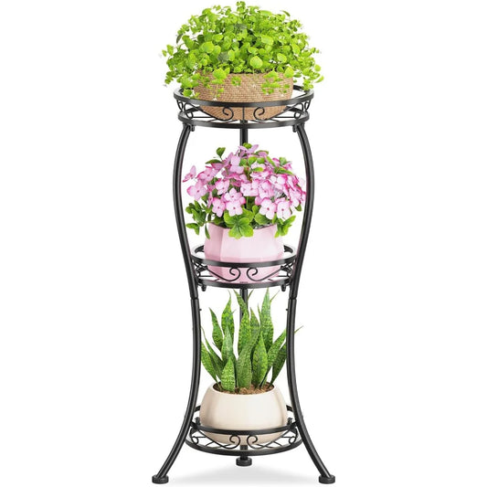 NBVCX 3 Tier Tall Metal Plant Stand Indoor Outdoor Rustproof