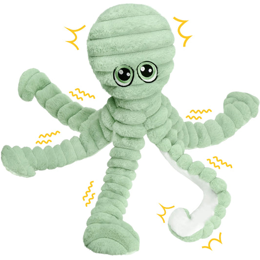 Octopus Design Squeaky Plush Dog Toy For Interactive Chewing