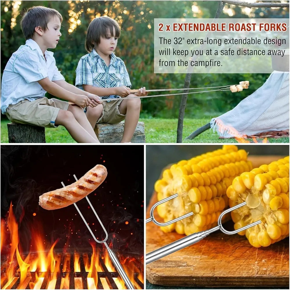 122 Piece BBQ Gift Set For Men Tongs Spatula Skewers