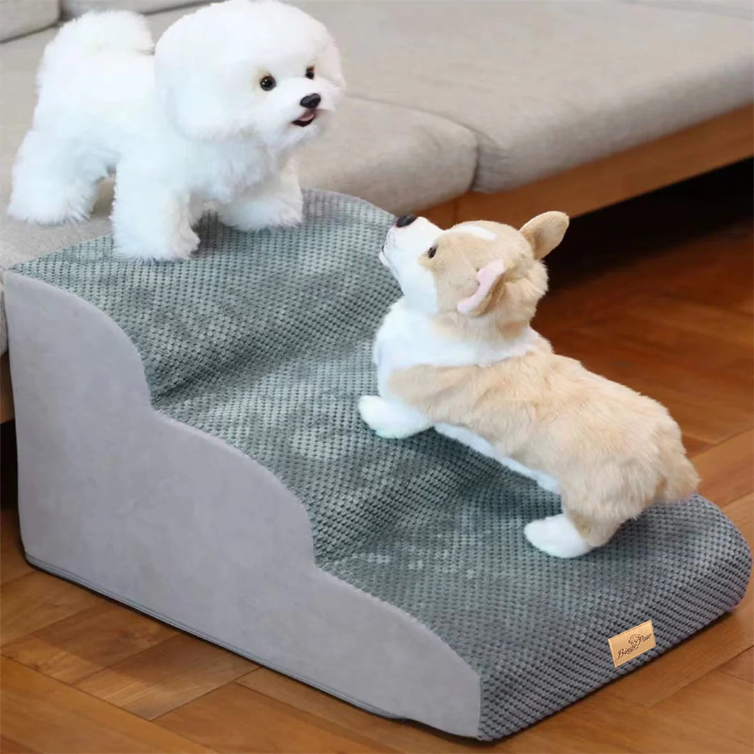 Pet Dog Stairs for High Beds and Sofas With Non Slip Washable Cover