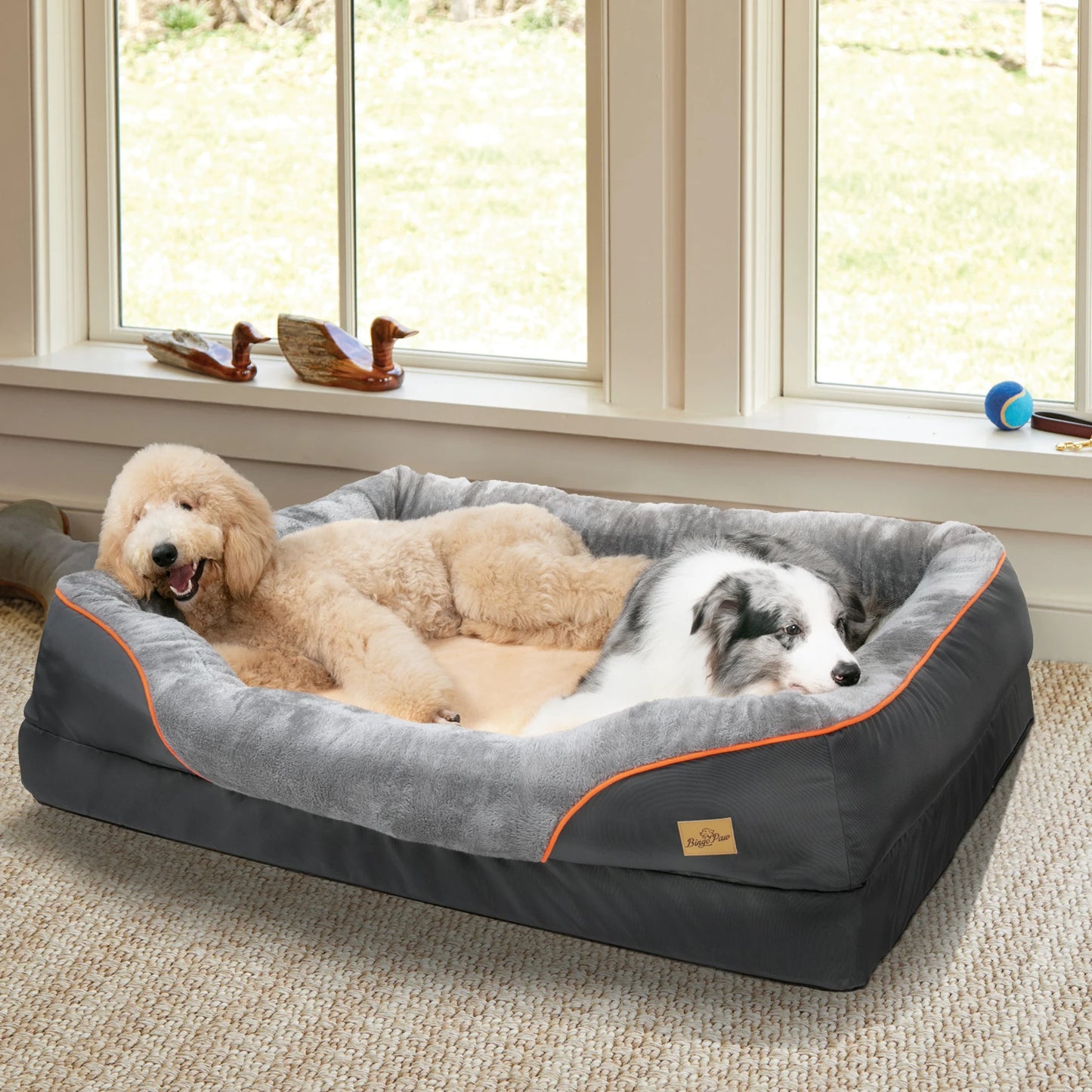 BINGOPAW Dog Bed With Anti Allergy Waterproof Fleece Cover