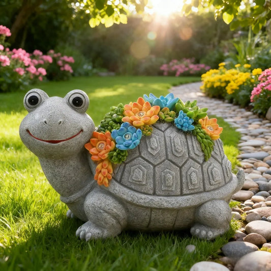 Solar Garden Turtle Dragon Elephant Statue Light Outdoor Decor