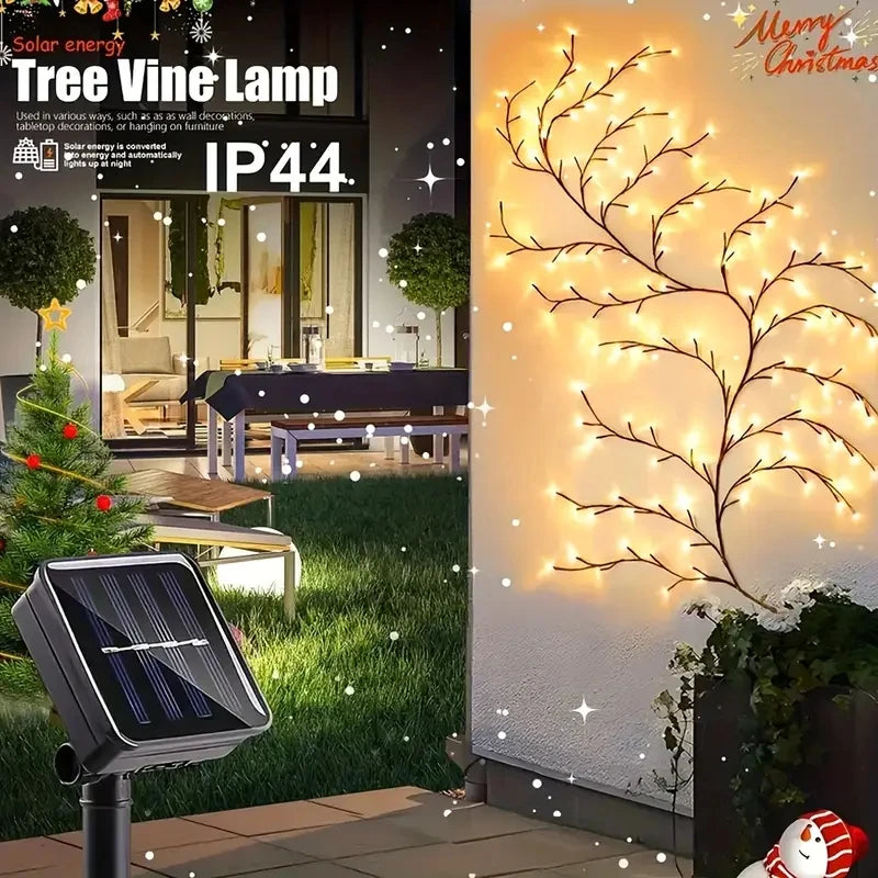 A-Convey Solar Willow Vine Light 72LED 8 Modes Outdoor Gardens