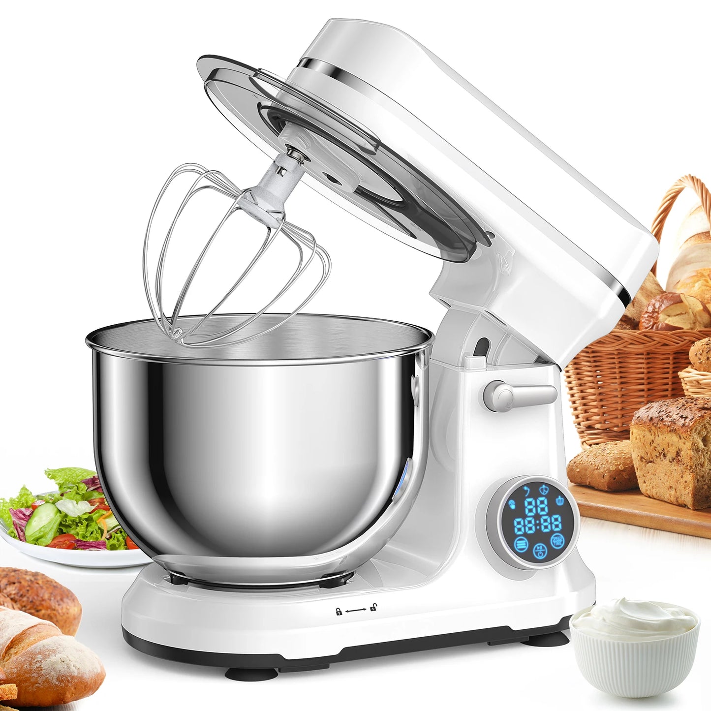 Biolomix 1200W 11-Speed Stand Mixer With Digital OLED Display