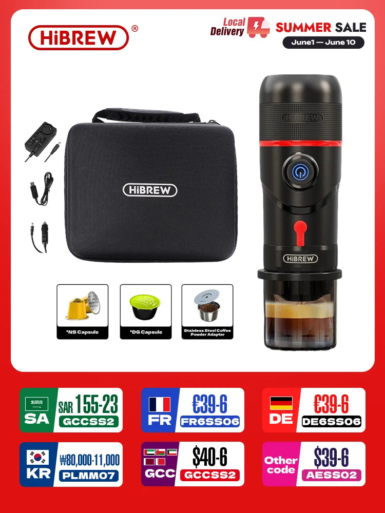 HiBREW Portable Espresso Maker For Car And Home 12V