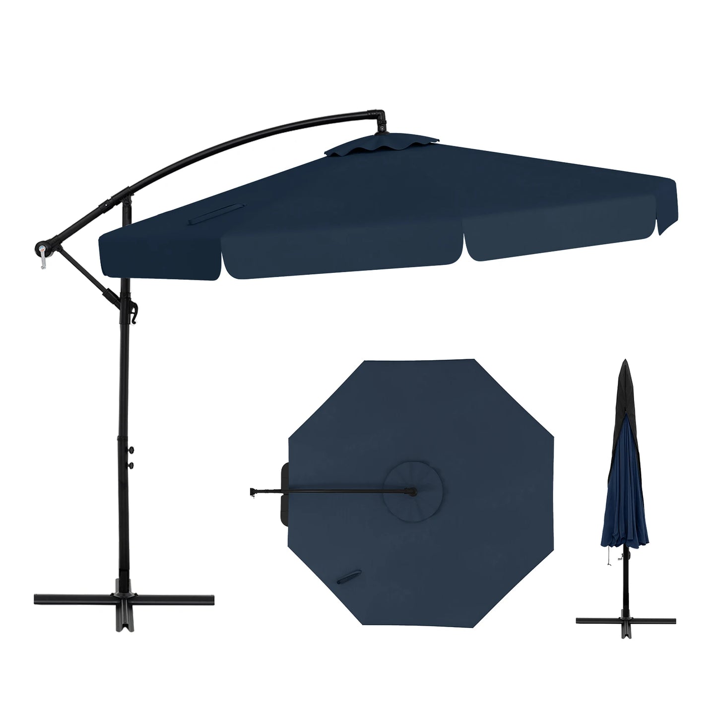 LIFEZEAL Offset Hanging Cantilever Outdoor Umbrella With Cover